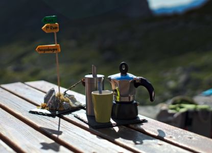 café à l'italienne en cabane de montagne