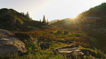 coucher de soleil vers le refuge de bostan